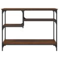 vidaXL Konzolový stolík s policami hnedý dub 100x35x75 cm