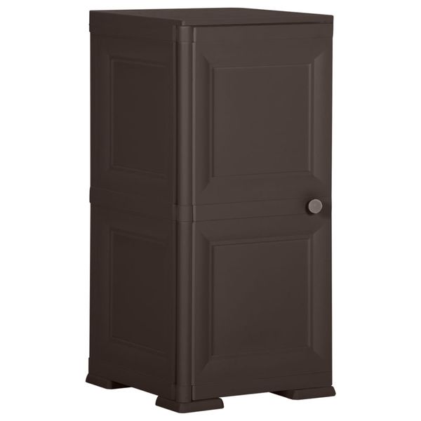 vidaXL Plastová skrinka 40x43x85,5 cm drevené prevedenie hnedá