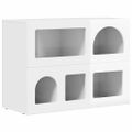 vidaXL Servírovacia skriňa ELST Vysoký lesk bielej 80,5 x 35 x 59 cm