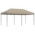 vidaXL Párty stan 292 x 580 x 315 cm Sivohnedá Oxfordská látka