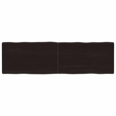 vidaXL Stolová doska tmavohnedá 140x40x(2-4)cm ošetrený masív hrany