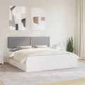 vidaXL Rám postele s čalúneným čelom Svetlosivá 200 x 200 cm