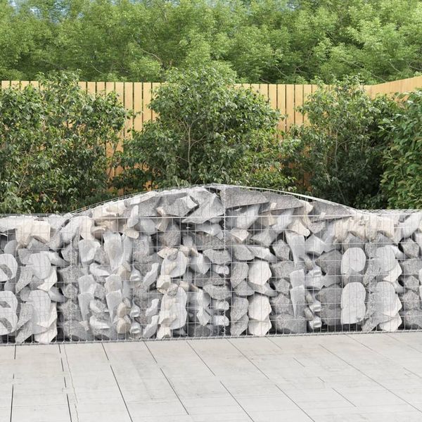 vidaXL Oblúkové gabionové koše 3 ks 400x50x80/100cm pozinkované železo