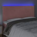 vidaXL Čelo postele s LED ružové 180x5x118/128 cm zamat