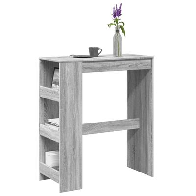 vidaXL Barový stôl s policami sivý sonoma 90x40x103,5 cm kompoz. drevo