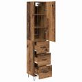 vidaXL Highboard Staré drevo 34,5 x 34 x 90 cm Kompozitné drevo
