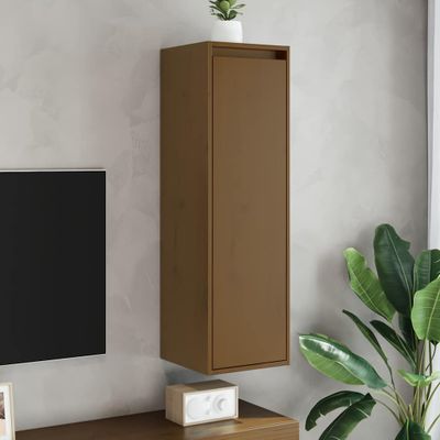 vidaXL Nástenné skrinky 2ks medovo-hnedé 30x30x100 cm masívna borovica