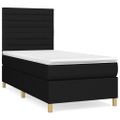 vidaXL Posteľný rám boxspring s matracom čierny 80x200 cm látka