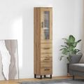 vidaXL Highboard Remeselný dub 34,5 x 34 x 180 cm Kompozitné drevo