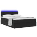 vidaXL LED úložná posteľ s matracom Čierna 140 x 190 cm Zamat