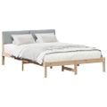 vidaXL Rám postele Hnedá a svetlo šedá 160 x 200 cm Borovicový masív