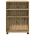 vidaXL Príručný stolík a kolieska dub artisan 55x60x78cm kompoz. drevo