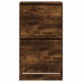 vidaXL Botník s 2 výklopnými zásuvkami dymový dub 60x42x108 cm