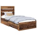 vidaXL Rám postele Staré drevo 90 x 200 cm Kompozitné drevo