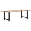 vidaXL Nohy k jedálenskému stolu, čierne, 2 ks, 80 x (72-73) cm, oceľové