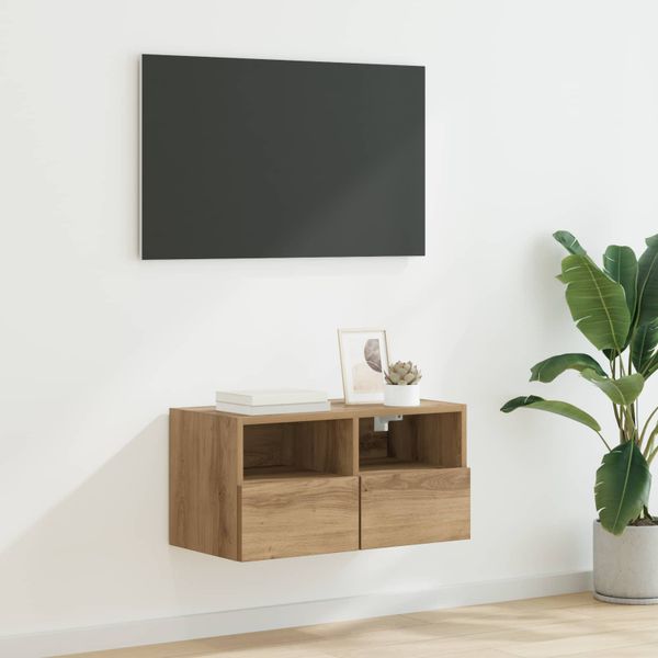 vidaXL TV nástenná skriňa Nástenný Remeselný dub 60 x 30 x 30 cm
