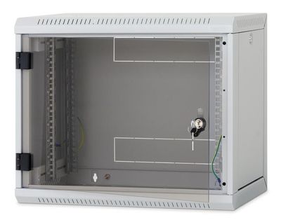 Nástenný rack RUA 18U/600 mm, odnímateľné bočnice + sklenené dvere