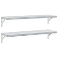 vidaXL Nástenné police 2 ks 100x30 cm strieborné nehrdzavejúca oceľ