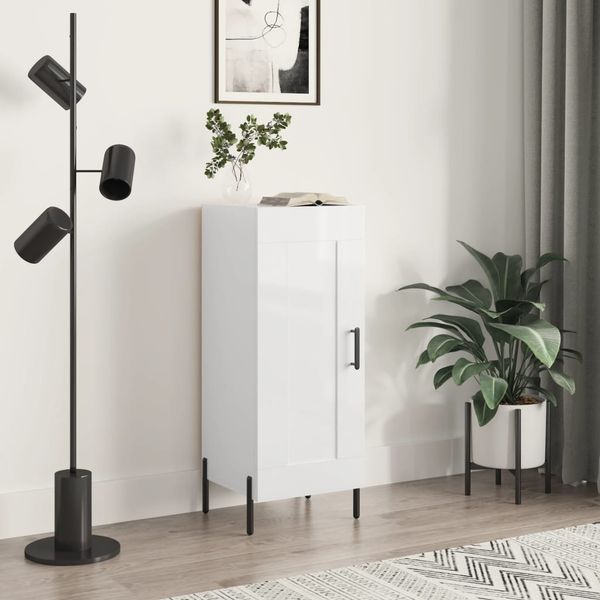 vidaXL Komoda lesklá biela 34,5x34x90 cm spracované drevo
