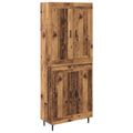 vidaXL Highboard 2 ks Staré drevo 69,5 x 34 x 180 cm Kompozitné drevo