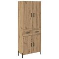 vidaXL Highboard Remeselný dub 69,5 x 34 x 180 cm Kompozitné drevo