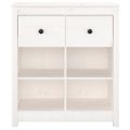 vidaXL Komoda biela 70x35x80 cm borovicový masív
