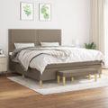 vidaXL Posteľný rám boxspring s matracom sivohned 180x200 cm látka