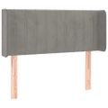vidaXL Čelo postele so záhybmi bledosivé 103x16x78/88 cm zamat