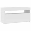 vidaXL TV skrinka s LED svetlami biela 75x35x40 cm
