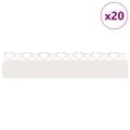 vidaXL Obrubníky trávnika 20 ks 103 x 0,05 x 22 cm Oceľ Biela