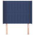 vidaXL Čelo postele so záhybmi modré 83x16x118/128 cm látka