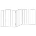 vidaXL Brána pre psa skladacia 3 panely biela 150 cm topoľové drevo