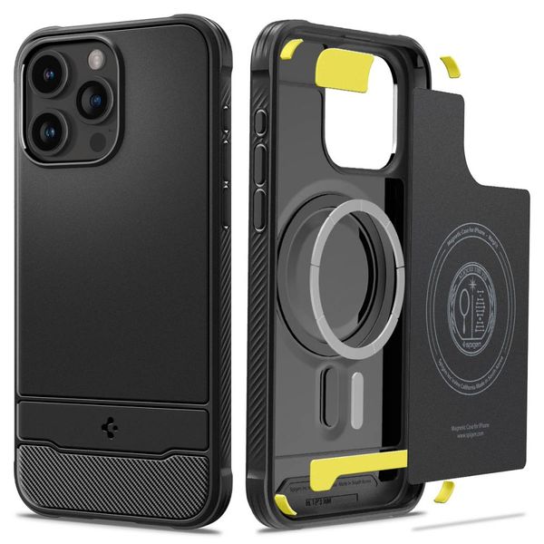 Spigen Rugged Armor Mag Magsafe puzdro pre iPhone 15 Pro 6,1" matne čierna