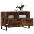 vidaXL TV skrinka dymový dub 80x36x50 cm spracované drevo