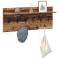 vidaXL Vešiak na stenu Nástenná montáž Staré drevo 100 x 40 x 12 cm