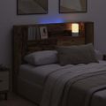 vidaXL Čelo postele s LED osvetlením Staré drevo Kompozitné drevo