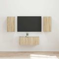 vidaXL Zostava TV skriniek Nástenný 6 pcs Sonoma dub Kompozitné drevo