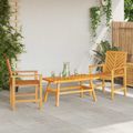 vidaXL Záhradný lounge set 3 ks Hnedá Pevné akáciové drevo