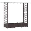 vidaXL Vyvýšený záhon s mriežkou a strechou Hnedá 164 x 40 x 121 cm PP
