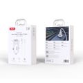 XO car charger CC67 12W 2x USB black + USB - USB-C cable