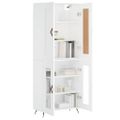 vidaXL Vysoká skrinka biela 69,5x34x180 cm spracované drevo
