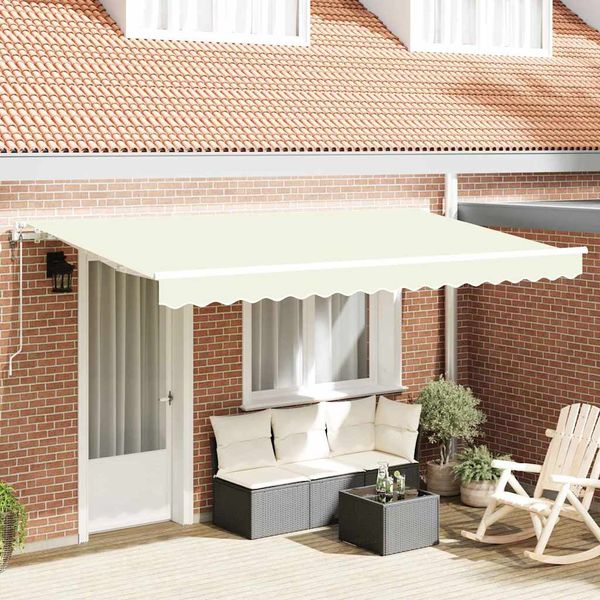 vidaXL Zatemniteľná markíza Krémová 350 x 200 cm látka