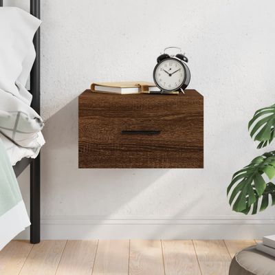 vidaXL Nástenný nočný stolík hnedý dub 35x35x20 cm