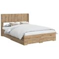vidaXL Posteľový rám s úložným priestorom a čelom Dub artisan