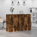 vidaXL Recepčný stôl dymový dub 155x50x103,5 cm kompozitné drevo