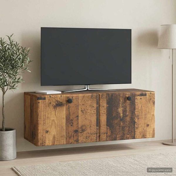 vidaXL Nástenná TV skrinka 78,5 x 31 x 30 cm Staré drevo