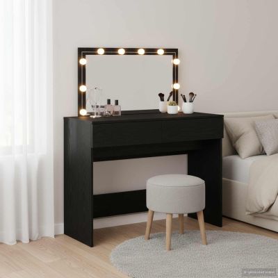 vidaXL Toaletný stolík Čierny dub 100 x 40 x 120 cm Kompozitné drevo