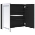 vidaXL Kúpeľňová skrinka s LED a zrkadlom, lesklá čierna 80x12x68 cm