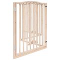 vidaXL Brána pre psa s dverami skladacia 4 panely 320cm topoľové drevo
