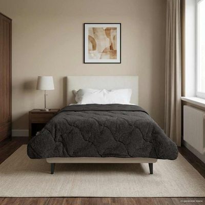 vidaXL Zimný prehoz Antracit 135 x 200 cm Mikrofáza a Teddy fleece